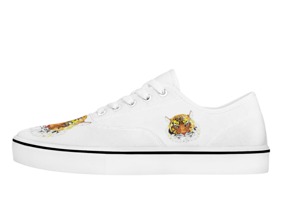 Artistic Tiger Portrait Canvas Sneakers