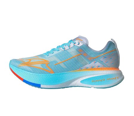 Carbon Plate Running Shoes for Men - Cushioned, Lightweight, Breathable, Non-Slip Road Sneakers-Blue