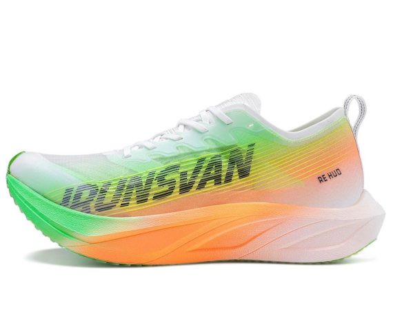 Men's and Women's Running Shoes - Carbon Plate Running Shoes Lightweight, Cushioned, Arch Support Sneakers for Running, Training, and Daily Wear-Green-orange