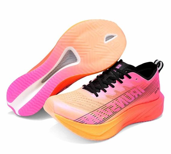 Men's and Women's Running Shoes - Carbon Plate Running Shoes Lightweight, Cushioned, Arch Support Sneakers for Running, Training, and Daily Wear-Orange-red
