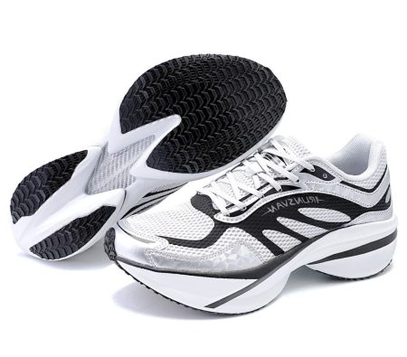 Women & Mens for Running Shoes - Carbon Plate Running,Shoes High Rebound, Dual Cushion, Slip-Resistant for Daily Exercise Training Commuting - Space Silver