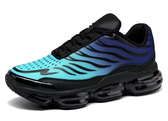 Men's Air Running Shoes Non Slip Workout Casual Sport Shoes for Men Basketball Sneakers Fashion Tennis Sport Fitness Cross Trainers - Black/Cyan
