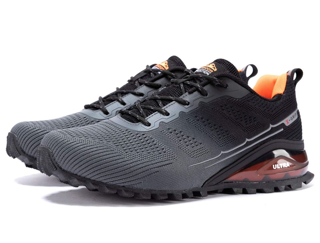Men's Trail Running Shoes Fashion Walking Hiking Sneakers for Men Tennis Cross Training Shoe Outdoor Snearker Mens Casual Workout Footwear - Grey