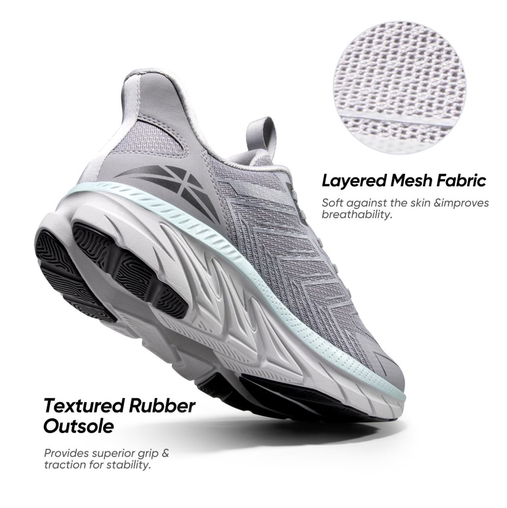 Men's Slip On Walking Shoes Running Comfortable Tennis Breathable Non Slip Athletic Gym Workout Cross Training Fashion Sneakers - Grey