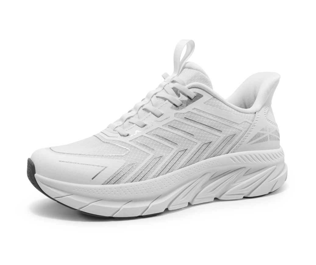 Men's Slip On Walking Shoes Running Comfortable Tennis Breathable Non Slip Athletic Gym Workout Cross Training Fashion Sneakers - White