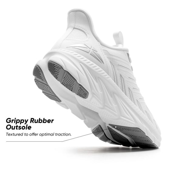 Women's Slip On Walking Shoes Running Comfortable Tennis Breathable Non Slip Athletic Gym Workout Cross Training Fashion Sneakers - White