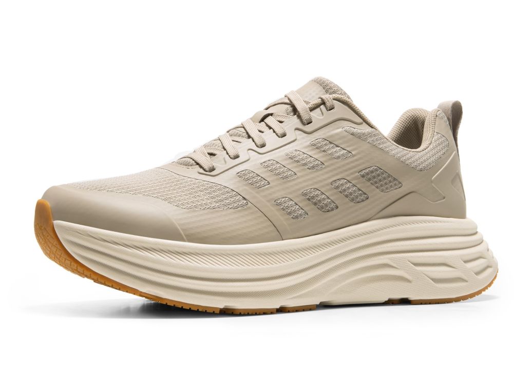 Men's Walking Running Tennis Cushioning Shoes ActiveFloat Non Slip Athletic Gym Workout Jogging Comfortable Sneakers - Apricot