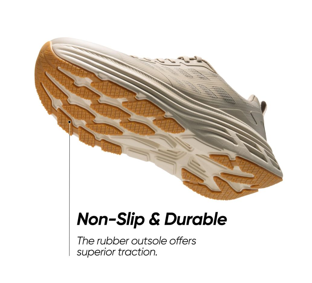 Men's Walking Running Tennis Cushioning Shoes ActiveFloat Non Slip Athletic Gym Workout Jogging Comfortable Sneakers - Apricot