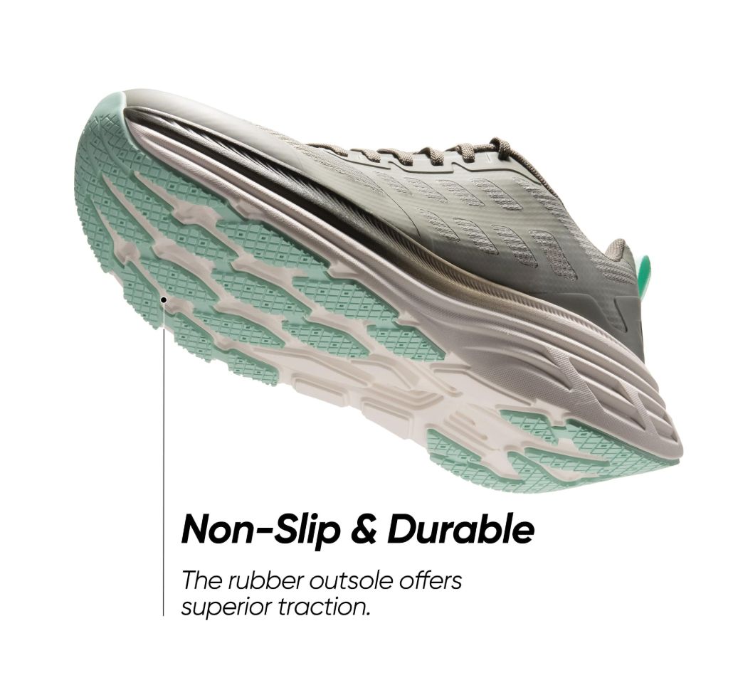 Men's Walking Running Tennis Cushioning Shoes ActiveFloat Non Slip Athletic Gym Workout Jogging Comfortable Sneakers - Greyish Green