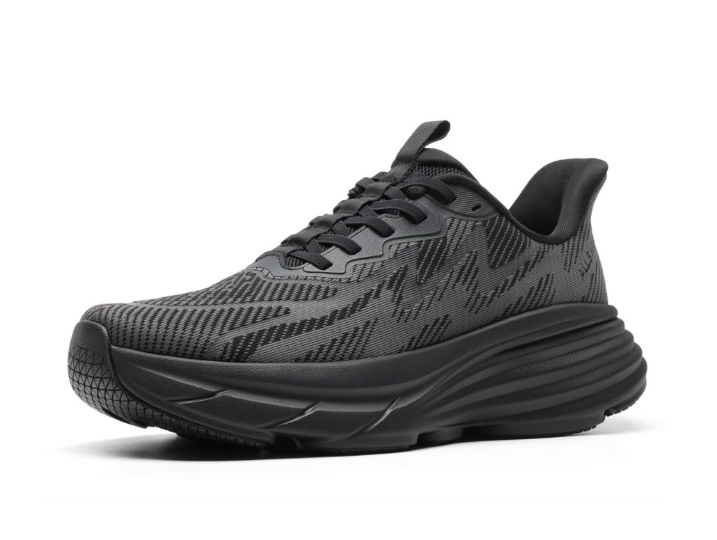 Men's Slip On Walking Shoes Hands-Free Cushion Running Tennis SwiftPlush Non-Slip Comfortable Workout Gym Athletic Fashion Sneakers - Black