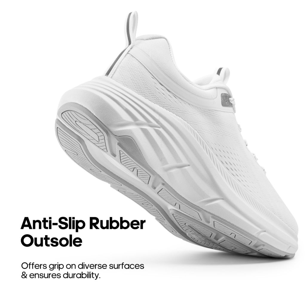 Men's Walking Shoes Running Tennis Cushioning ActiveBreeze Non Slip Athletic Gym Workout Comfortable Fashion Sneakers - White